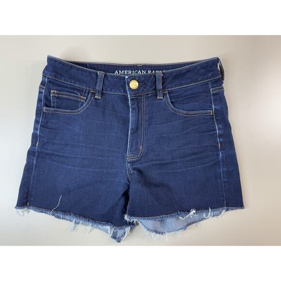 American Eagle Outfitters Pants - American Eagle Womens Hi-Rise Shortie Jean Shorts 10 Cutoff Preppy Beachy Boho